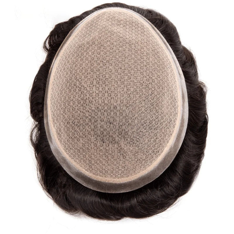 M Lace|Silk Base with Diamond Net Cover Hair System Men's Wigs For Men Toupee Men Durable 100% Natural Human Hair System Unit Male Wig 120% Density