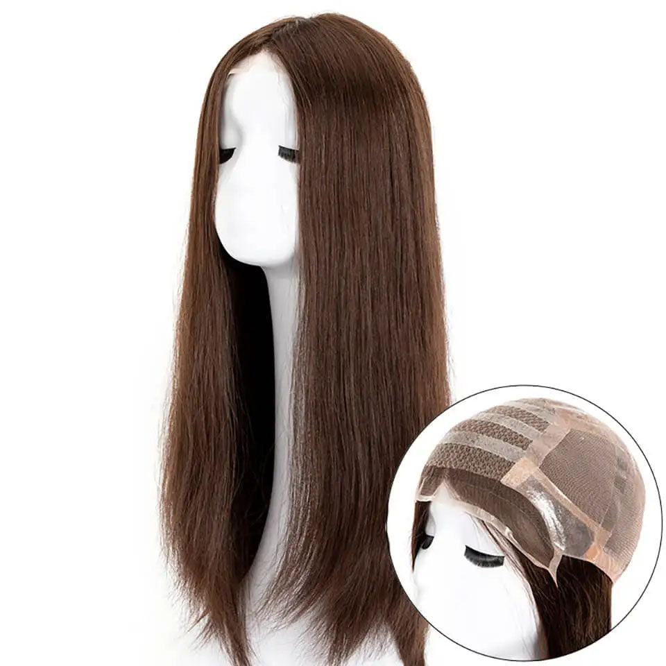 Medical Wig Cap With Swiss Lace Front Human Hair Wigs For Women Chinese Cuticle Real Natural Hair Wig Hand Tied Wig Hairpieces