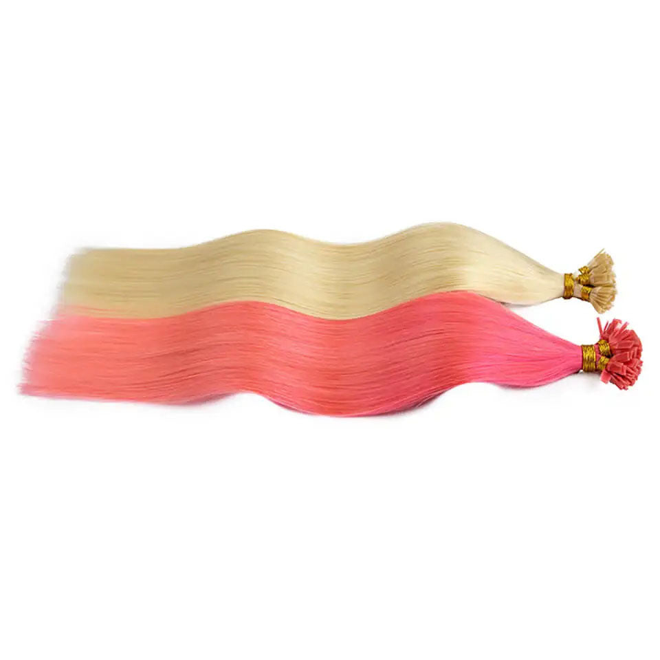 Keratin Flat Tip Hair Extensions Real Human Hair 50Pcs/Set Straight Fusion Human Hair Extension Multi-Color