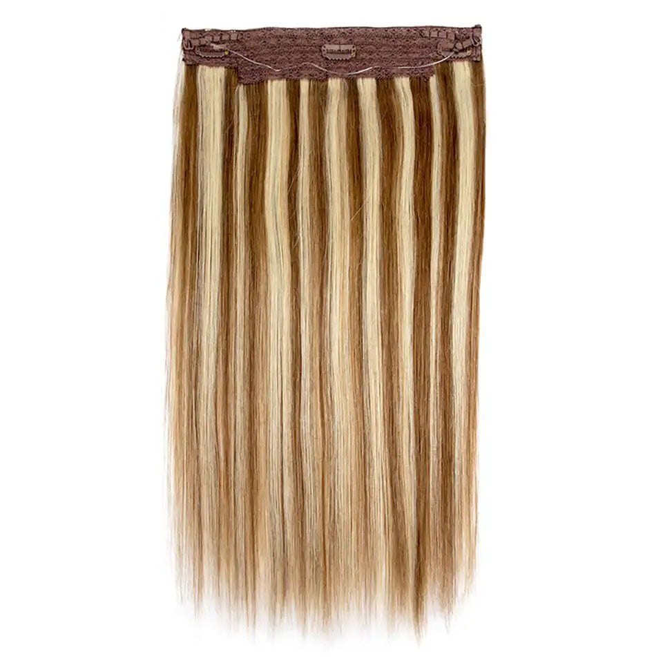 Halo Hair Extensions Human Hair 12-24Inch Invisible Fishing Line Clip In One Piece 80g/100g/120g/Pcs Straight Remy Human Hair