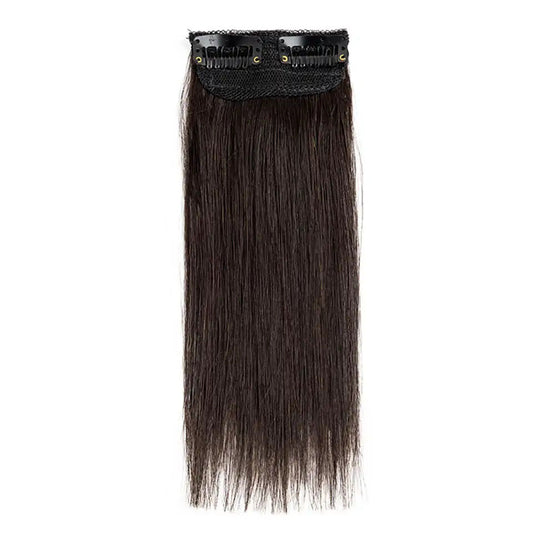 Clip-In One Piece Human Hair Extensions Natural Straight Hair 100% Remy Human Hair 2 Clips Ins For Women 4-12Inch Natural Black