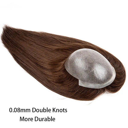 Durable Knotted Skin Base Hair Toppers For Women Long Straight Women Topper 100% Chinese Culticle Remy Human Hair Wigs Hairpiece 120% Density