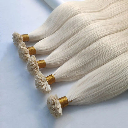 Keratin V Tip Human Hair Extensions 1g/pcs 100Pcs Straight Fusion Human Hair Extension Keratin Capsule Virgin Hair