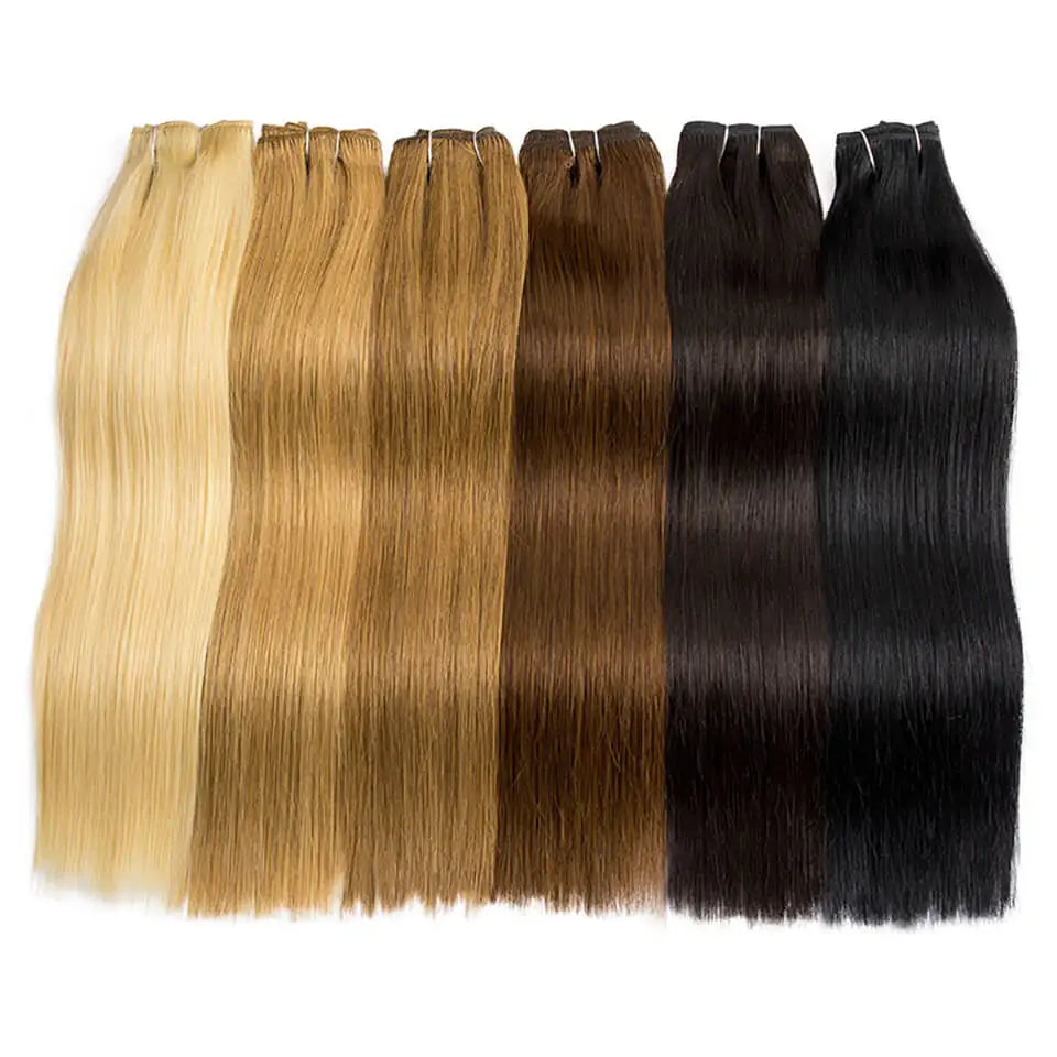 Clip In Hair Extensions Human Hair 8Pcs/set Clip Ins Straight Hair Full Head For Women 100% Remy Human Hair 12"-24'' Multi Color