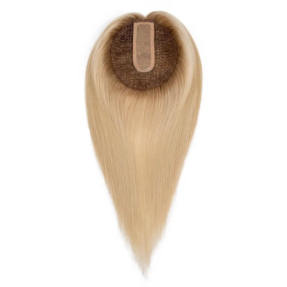 Blonde Straight Hair Toppers For Women Silk Top And PE Line Integration Wig Chinese Cuticle Women Topper Virgin Human Hairpieces 120% Density