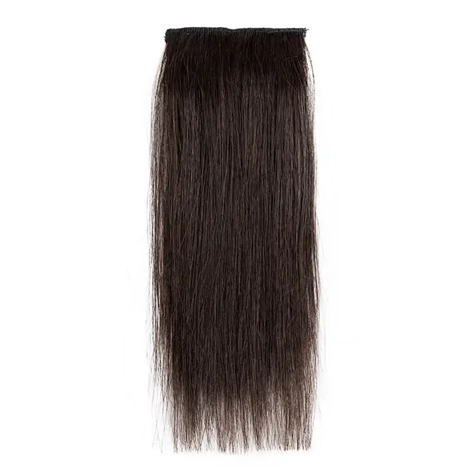 Clip-In One Piece Human Hair Extensions Natural Straight Hair 100% Remy Human Hair 2 Clips Ins For Women 4-12Inch Natural Black