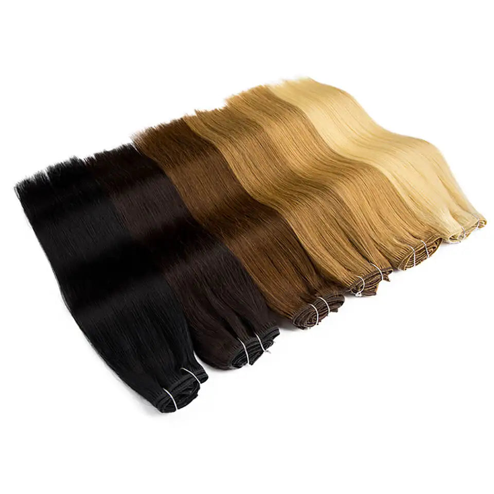 Clip In Hair Extensions Human Hair 8Pcs/set Clip Ins Straight Hair Full Head For Women 100% Remy Human Hair 12"-24'' Multi Color