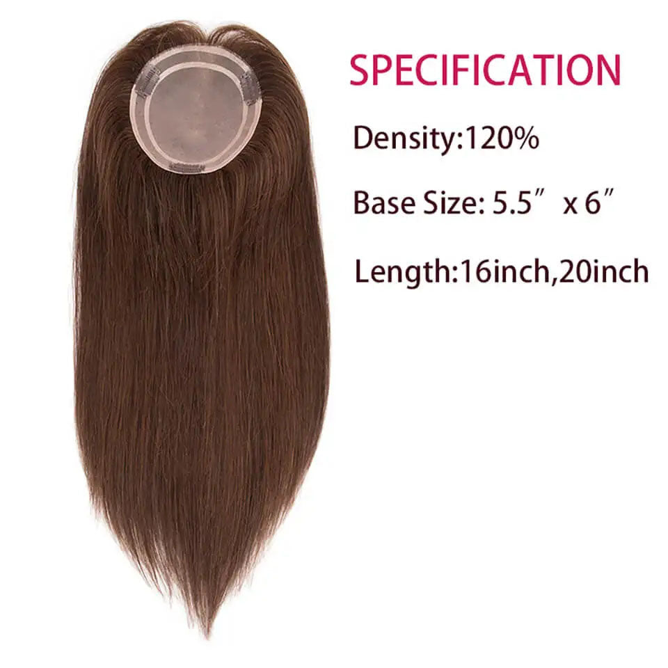 Fine Mono Human Hair Toppers For Women Chinese Cuticle Virgin Human Hair Wigs Straight Mono Women Toppers Hairpieces 120% Density