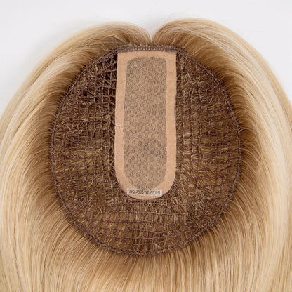 Blonde Straight Hair Toppers For Women Silk Top And PE Line Integration Wig Chinese Cuticle Women Topper Virgin Human Hairpieces 120% Density