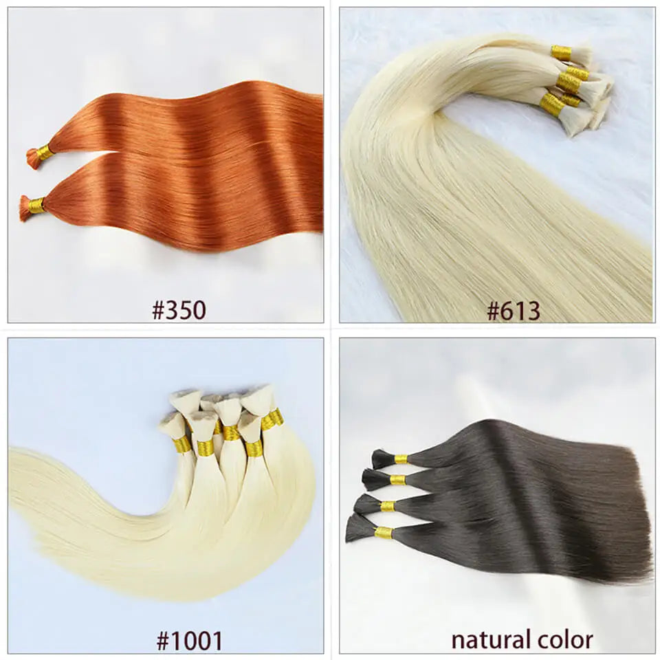 Straight Bulk Hair Human Hair For Braiding 100% Remy Human Braiding Hair Bundles No Weft 12-24Inch Bulk Hair Extensions 100g/pcs