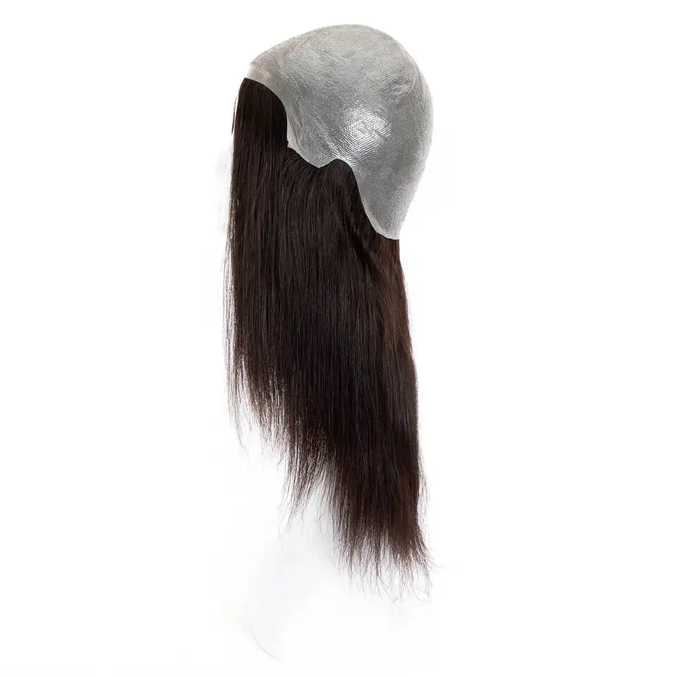 Long Straight Durable Jewish Women Wigs Full Pu Knotted Base Human Hair Wigs For Women Natural Remy Human Hair Easy To Maintain