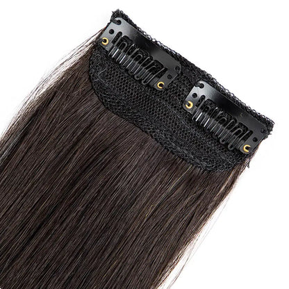 Clip-In One Piece Human Hair Extensions Natural Straight Hair 100% Remy Human Hair 2 Clips Ins For Women 4-12Inch Natural Black