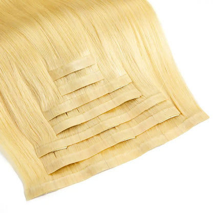 Blonde Straight Hair PU Clip In Hair Extension Human Hair 12-24 Inch 100% Remy Hair Extensions 7Pcs Seamless Skin Weft Clip-on