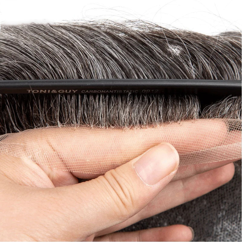 Bio Toupee Men Double Knots 0.1mm Skin Men's Wigs Male Hair Prosthesis 100% Human Hair Replacement System Unit Wigs For Men 120% Density