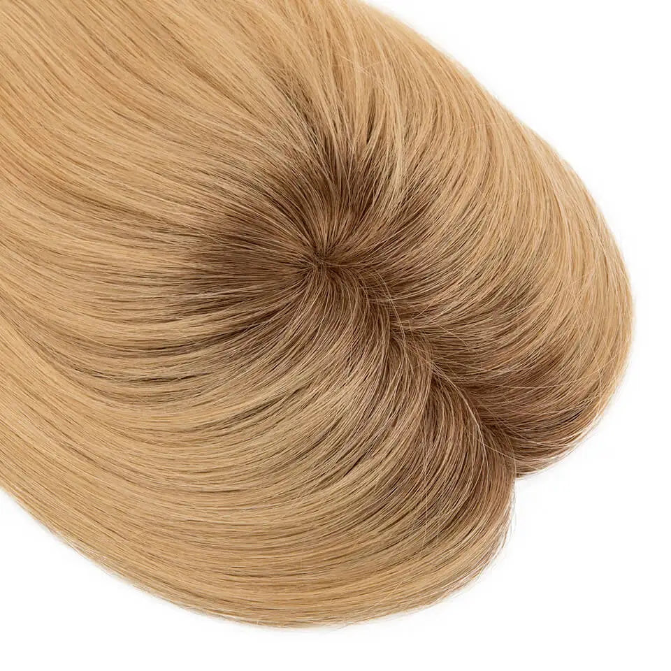 Fine Mono With Wefted In Sides And Back Base Hair Toppers For Women Blonde Women Topper Chinese Cuticle Human Hair Wigs 120% Density