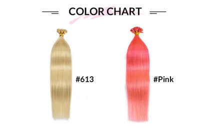 Keratin Flat Tip Hair Extensions Real Human Hair 50Pcs/Set Straight Fusion Human Hair Extension Multi-Color