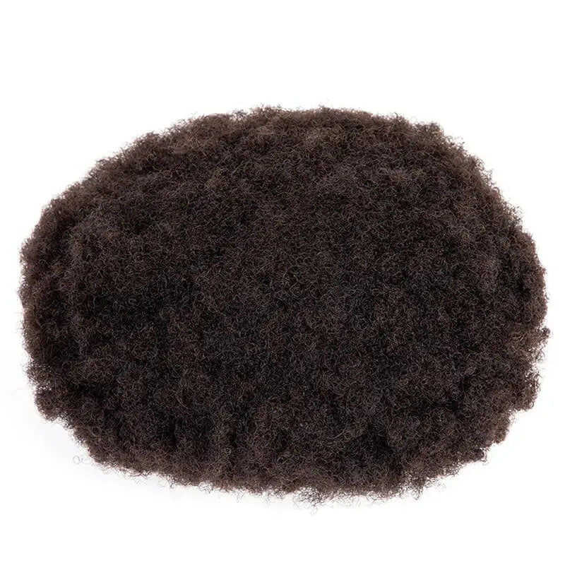 Premier Double knotted Durable Base Afro Toupee for Men Toupee Wig For Black Men Male Hair Prosthesis 6" System Unit Curly Wig 130% Density