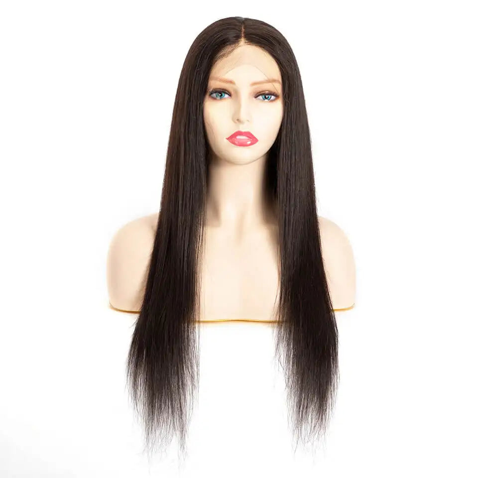 Full Lace Long Straight Women Wig With Natural Hairline 150% Density Human Hair Wigs For Women 10"-26" Real Natural Hair Wig