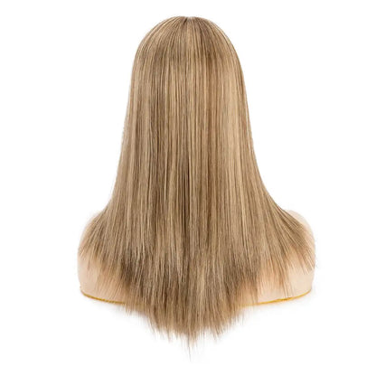 One Piece Long Straight Jewish Wigs Human Hair With Natural Hairline Blonde Mono Top French Lace Front Human Hair Wigs For Women